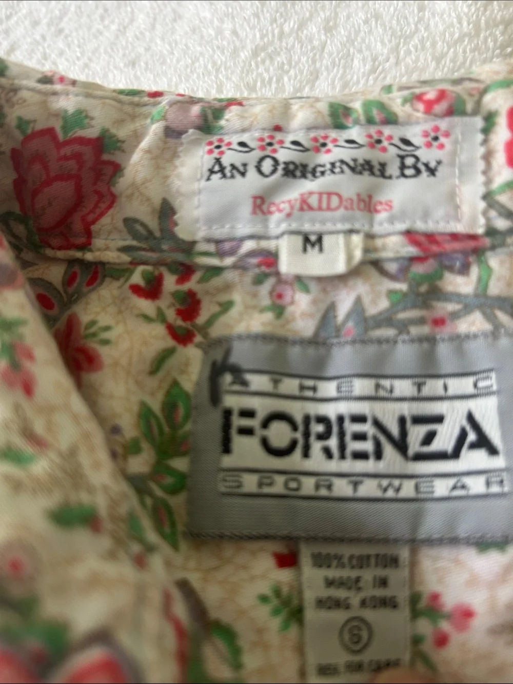 Forenza Floral Cotton One-Piece Romper in Beige and Pink